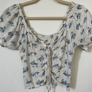Floral blouse puff sleeve blouse